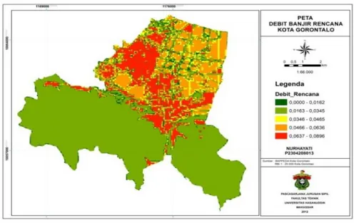 Gambar 6. Peta Klasifikasi Debit Banjir   Sumber : Dokumentasi Pribadi, 2012 