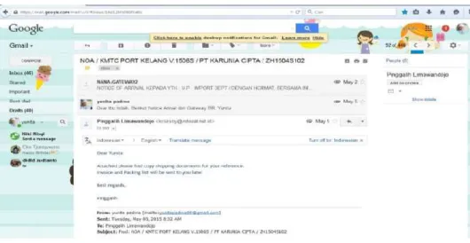 Gambar 4.3 Email Order dari Pihak Importir 