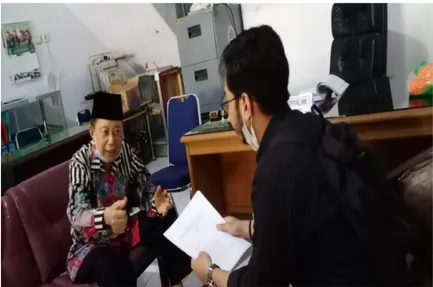 Gambar 3. Wawancara dengan Bapak H. Sukardi Deppung, MM. (Ketua  BAZNAS Kab. Soppeng) 