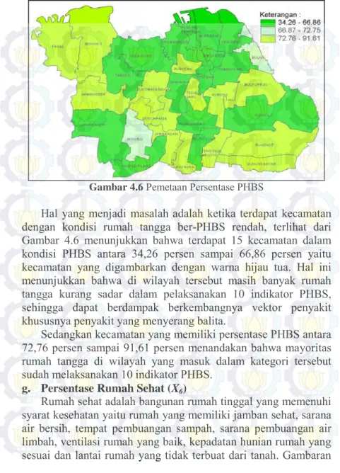 Gambar 4.6  Pemetaan Persentase PHBS 