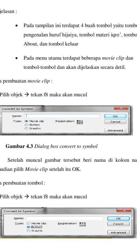 Gambar 4.3 Dialog box convert to symbol 