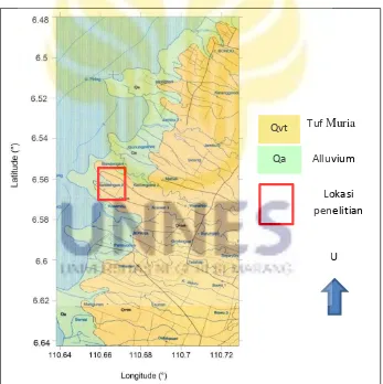 Gambar 2.1 Peta Geologi Lokasi Penelitian 