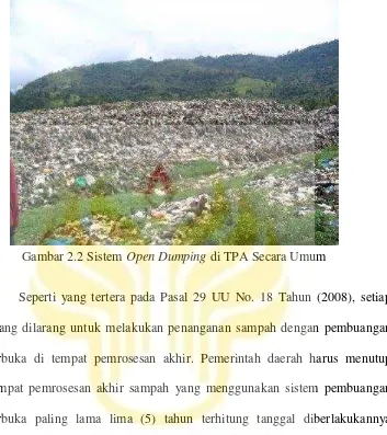 Gambar 2.2 Sistem Open Dumping di TPA Secara Umum 