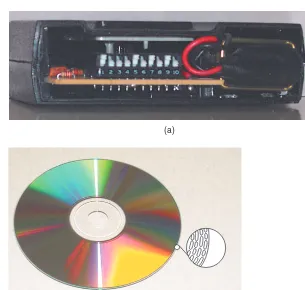 FIGURE 1-7(a) Binarycode settings for a garagedoor opener. (b) Digitalaudio on a CD.