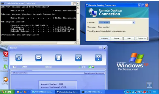 Gambar 4.10. Tampilan komputer uji coba saat mengakses Server 1 