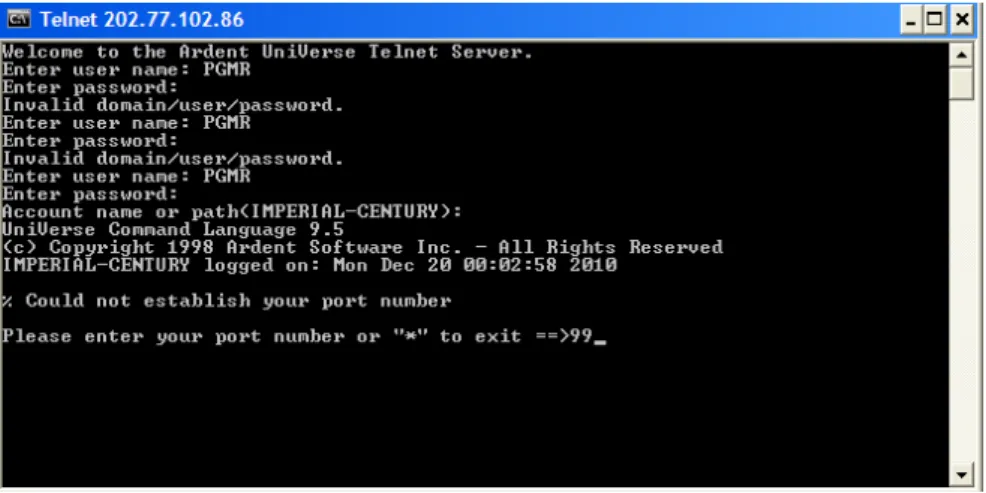 Gambar 4.15. Tampilan pilihan menu port pada Maxial Server 1 