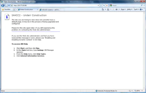 Gambar 4.9. Tampilan Web Site pada Server 1 