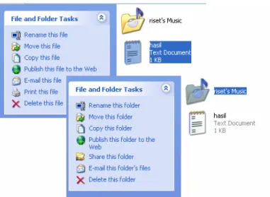 Gambar 3.29. operasi-operasi yang tampil pada panel kiri folder jika memilih sebuah file atau folder 