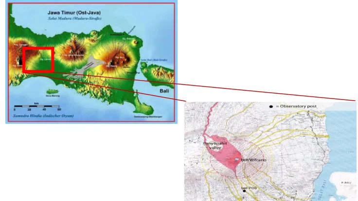 Gambar 1. Peta Lokasi Gunungapi Ijen 