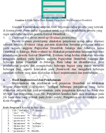 Gambar 6  Form Daftar Pada Konten Event Pada Web Penjurian Drumblek 