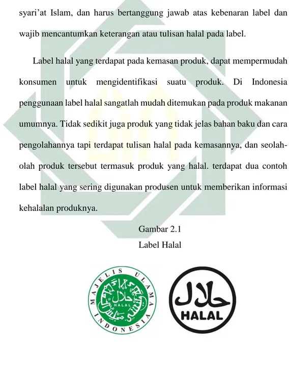 Gambar 2.1  Label Halal 