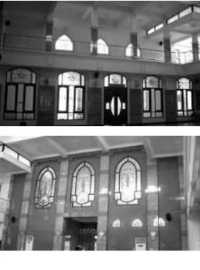 Figure 2. The ceiling (above) and exterior (below) of Masjid Al-Maghfirah  