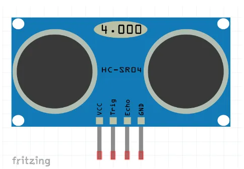 Gambar 2.4 Sensor Ultrasonik Hc-sr04 (Fritzing Software) 