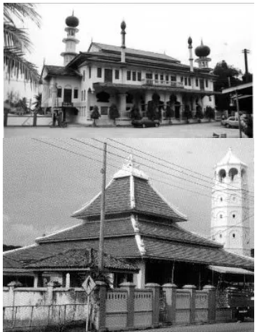 Figure 2. The Langgar (above) and Tengkera Mosque (below) 
