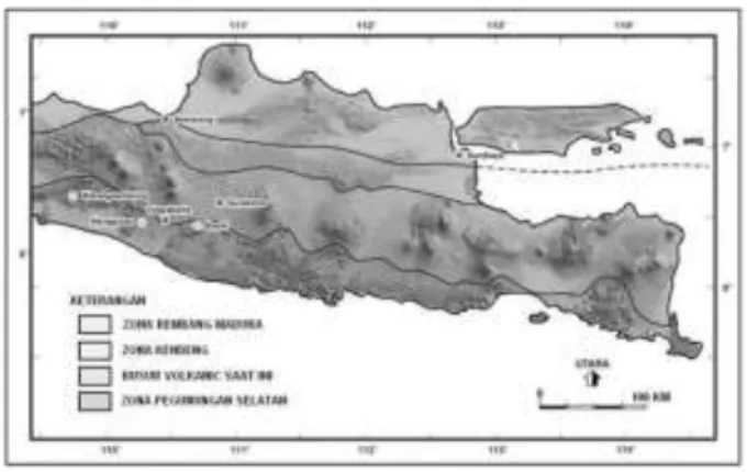 Gambar 2.1 Fisiografi Jawa-Madura(Situmorang drr., 1992) 