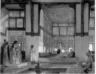 Figure 5. The Recess in a Chamber of the Painter’s House in Cairo. 1840s. (Source: Victoria & Albert Museum, prints room)  