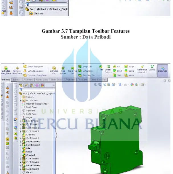 Gambar 3.8 Tampilan Hasil Features  Sumber : Data Pribadi 