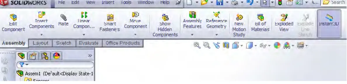 Gambar 3.10 Tampilan Toolbar Assembly  Sumber : Data Pribadi 