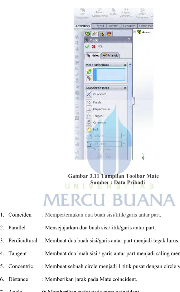 Gambar 3.11 Tampilan Toolbar Mate  Sumber : Data Pribadi 
