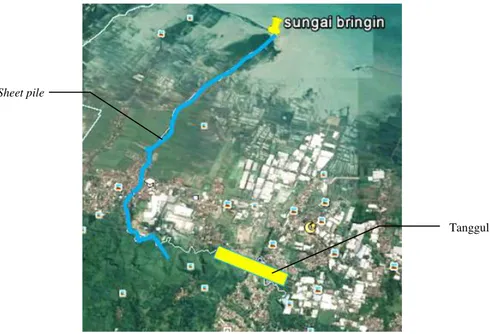 Gambar 7.   Hasil Pemodelan HEC-RAS pada Sungai Bringin Sta 15.50 