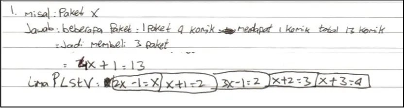 Figure 1. The answer of student with high-math ability on the first problem  