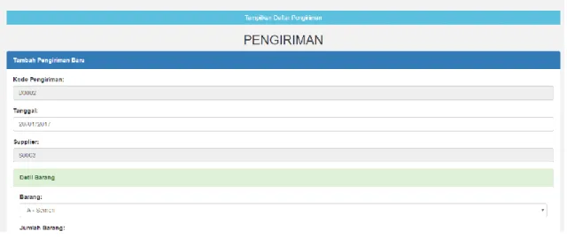 Gambar 9 Rancangan Halaman Pengiriman 