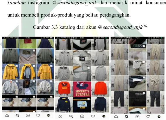 Gambar 3.3 katalog dari akun @secondisgood_mjk  10