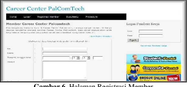 Gambar 6. Halaman Registrasi Member