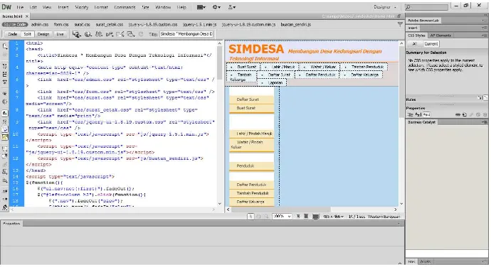 Gambar 4.9 Adobe Dreamweaver CS6  