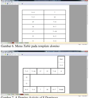 Gambar 7. A Domino Activity of 8 Dominoes  
