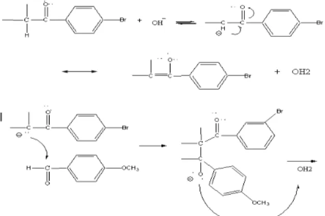 Gambar 2. Mekanisme reaksi dengan metode kondensasi Claisen Schmidt 