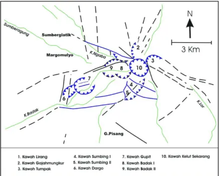 Gambar 8. Kronologi terbentuknya kawah Gunung Kelud (Wirakusumah, 1991)  Dari  model  kronologi  tersebut 