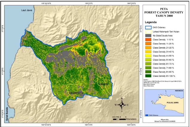 Gambar 6  Peta Forest Canopy Density tahun 2000 