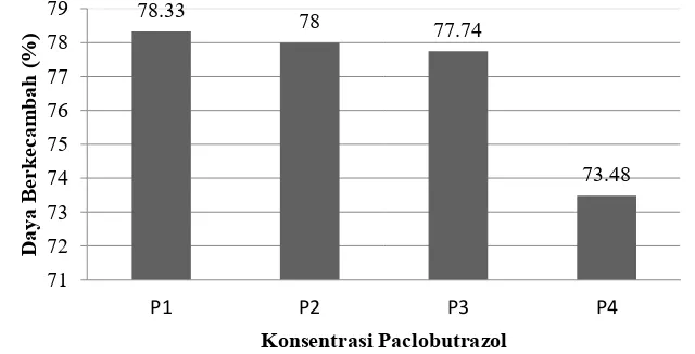 Gambar 6. Grafik rata-rata daya kecambah (%) dengan Perlakuan Paclobutrazol 