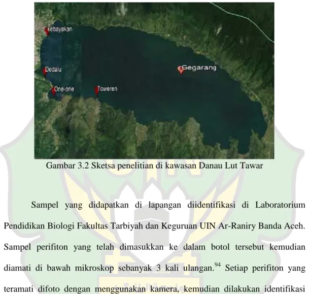Gambar 3.2 Sketsa penelitian di kawasan Danau Lut Tawar