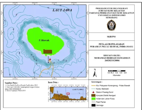 Gambar 7.Peta Alur Pelayaran Karangsong-Pulau Biawak  4.  Kesimpulan 