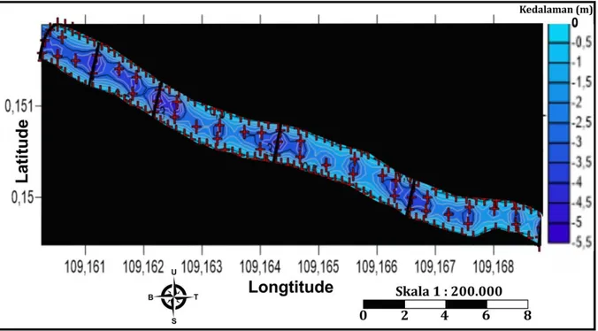 Gambar 8. Batimetri Sungai Peniti 