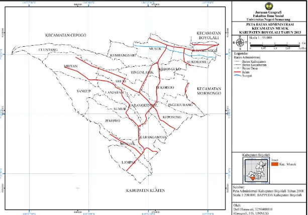 Gambar 4.1 Peta Administrasi Kecamatan Musuk.