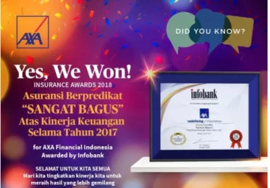 Gambar 1.2 PT. AXA FINANCIAL INDONESIA AWARD 2018 