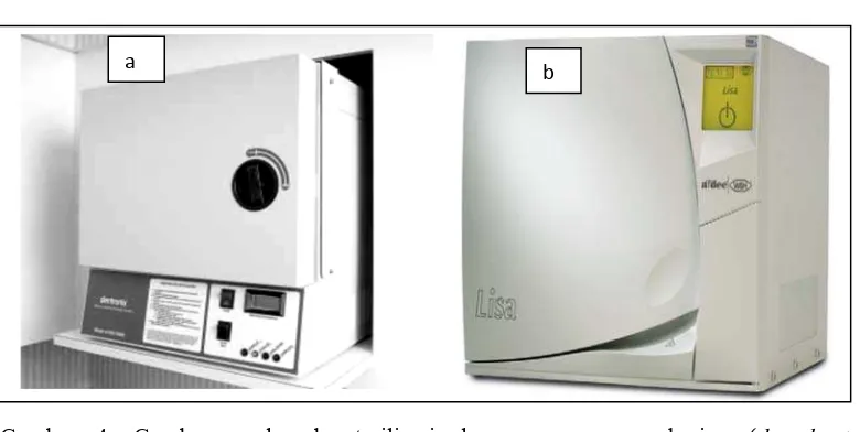 Gambar 4. Gambar a dan b sterilisasi dengan pemanasan kering (dry heat 