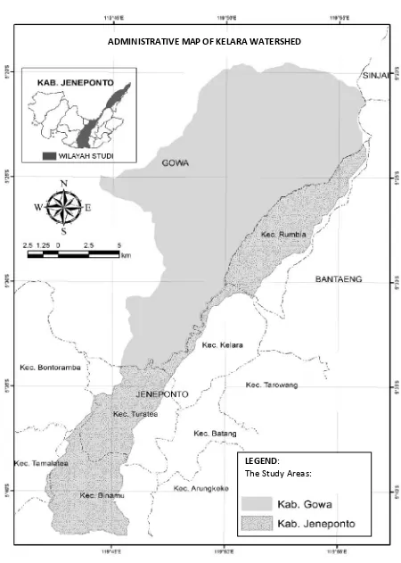 Figure 1. Administratif area of Kelara watershed