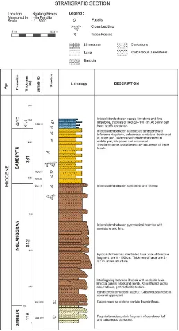 Figure 3. Stratigraphic section of Bayat and adjacent areas, t1: sedimentary rocks thickness, t2: metamorphic rocks thickness.