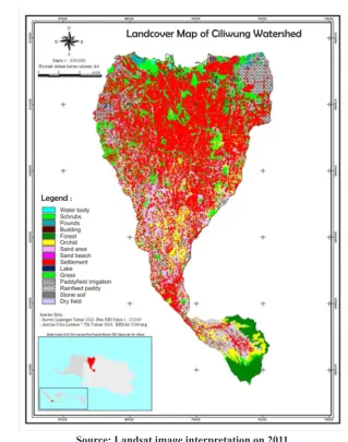 Figure 1. Land cover map of Ciliwung Watershed 
