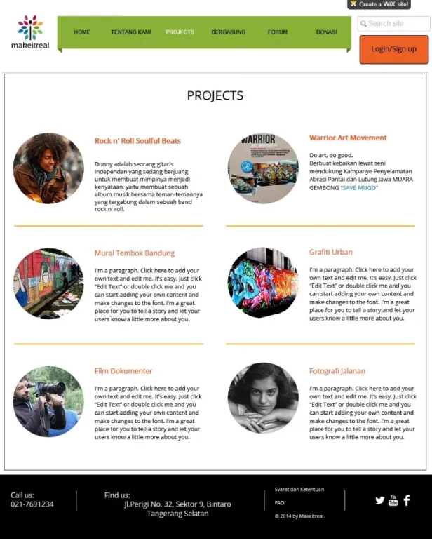 Gambar 5.9: Halaman Web Projects 