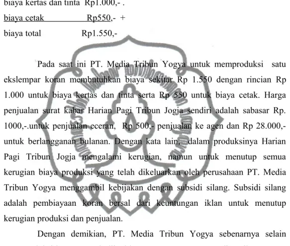 Tabel IV. 8 Tarif Iklan Reguler