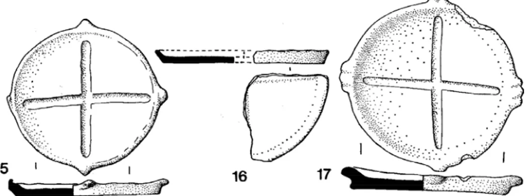 Abb. 1. Teller/Platten vom Fundort Lago di Ledro; nach J. Rageth, ebd., S. 159, Tafel 69/15-17.