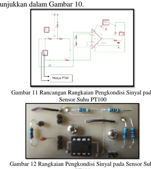 Gambar 12 Rangkaian Pengkondisi Sinyal pada Sensor Suhu  PT100 