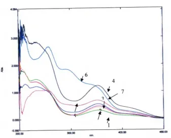 Gambar 3.4 Spektrogram lisinopril-DNB pada beberapa pH buffer borat
