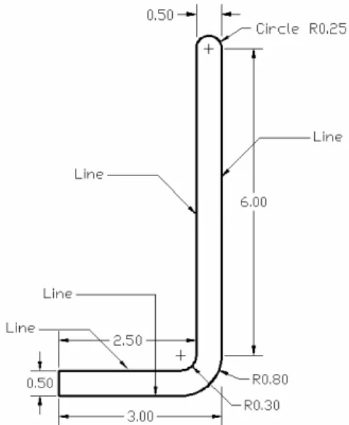 Gambar 3.48 Membuat objek dengan Line dan Circle 