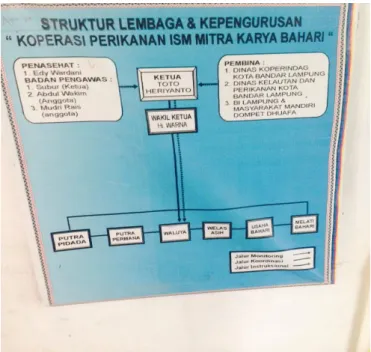 Gambar 6.  Struktur Organisasi Koperasi Perikanan ISM Mitra Karya  Bahari, tahun 2011